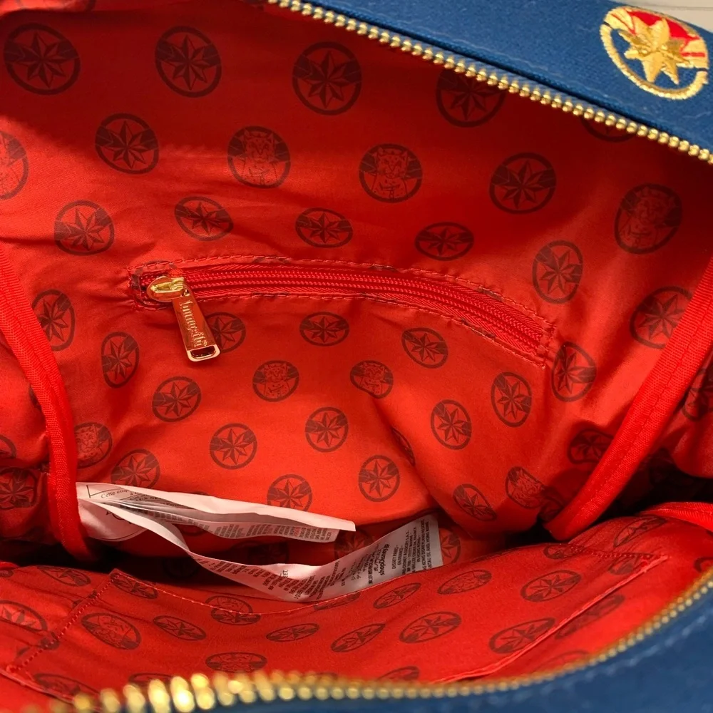 NWOT Loungefly x Marvel Navy Backpack with Red Handles​
